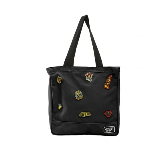VANS Berle Tote Black Bag Cotton Unisex Size VN0A7PP8BLK - Picture 4 of 6